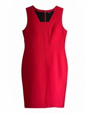 Van Heusen Fitted Red Sleeveless Dress
